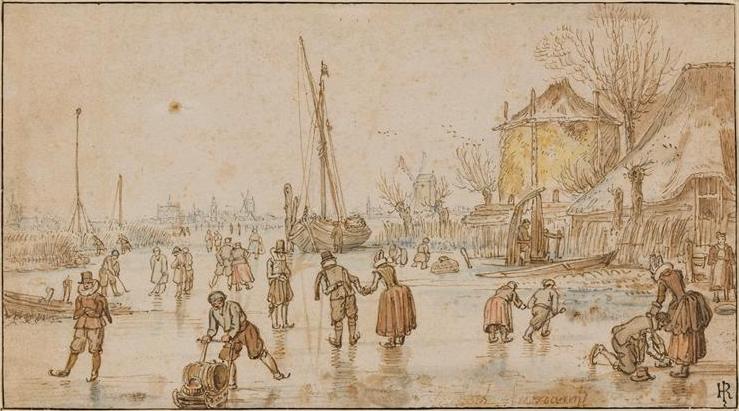 Amusement D’hiver, 1634 - Хендрик Аверкамп