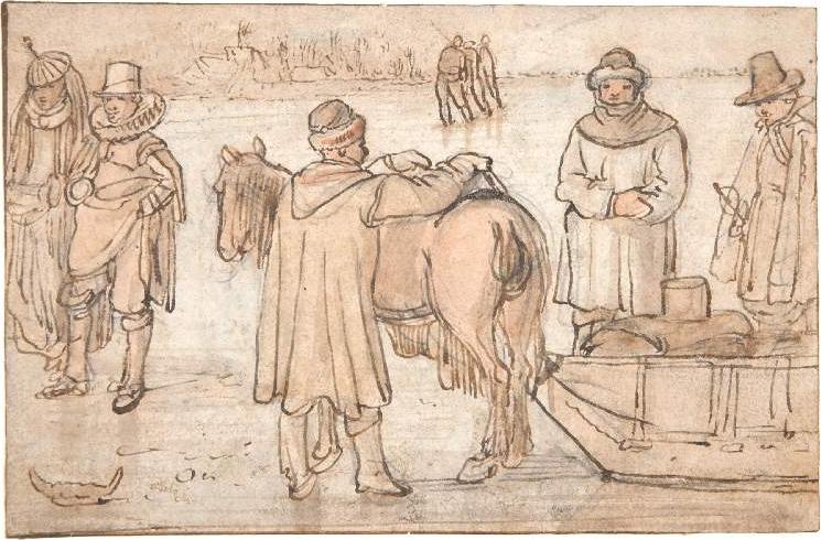 a Horse-drawn Sledge on the Ice, 1634 - Hendrick Avercamp