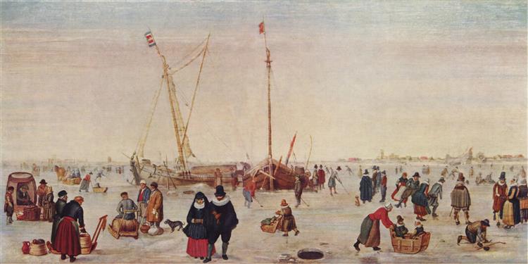 A Scene on the Ice, 1620 - Гендрик Аверкамп