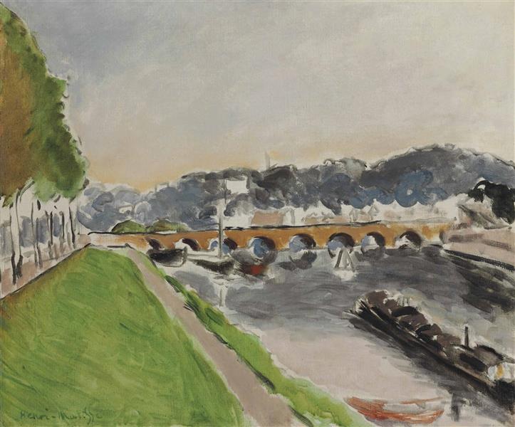 Le Pont De Sèvres Au Chaland, 1917 - 馬蒂斯