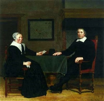 Portrait of Adriaen Corver and His Wife Rijckje Theulingh, 1666 - Michiel van Musscher
