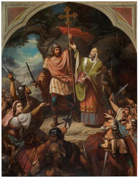 King Pelayo at the Battle of Covadonga - Luis de Madrazo y Kuntz