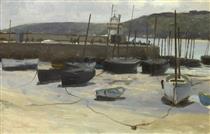 Low Tide, St. Ives Harbor - Edward Simmons