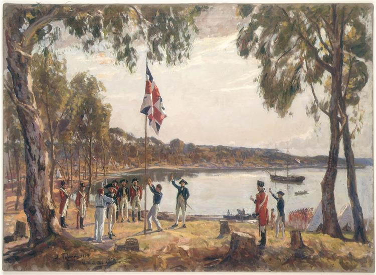 The Founding of Australia by Capt. Arthur Phillip R.N. Sydney Cove, Jan. 26th 1788, 1937 - Algernon Talmage