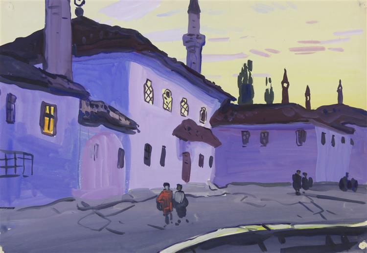 Purple and violet. Bakhchisarai, Khan's Palace, 1962 - Химич Юрий Иванович