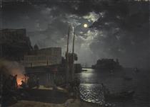 Moonlit night in Naples - Sylvester Feodossijewitsch Schtschedrin