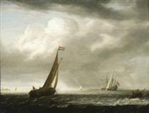 A Squally Day in a Dutch Estuary - Симон де Влигер