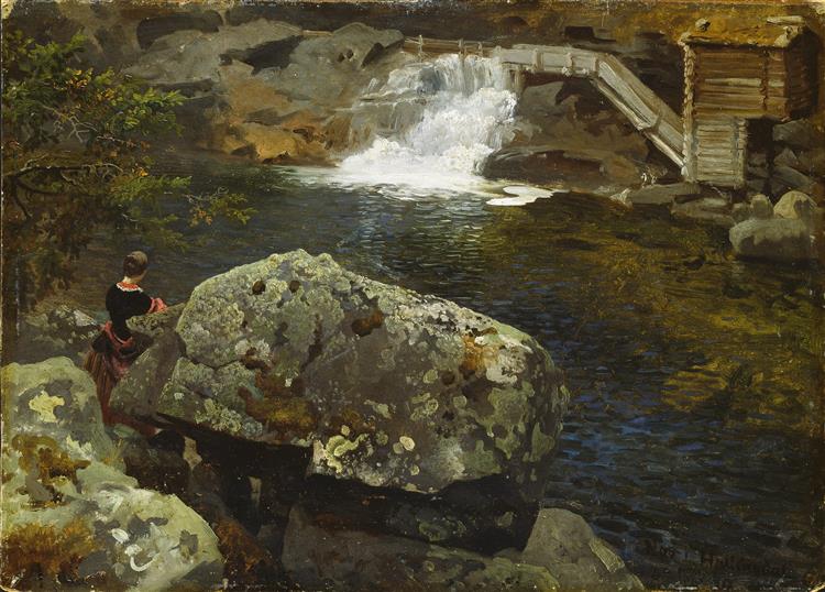 By the Mill Pond, 1850 - Hans Fredrik Gude