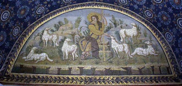 Mosaic of the Good Shepherd, c.425 - 拜占庭馬賽克藝術