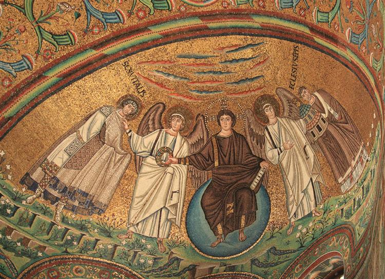 Mosaics in Apse of the Basilica of San Vitale, c.547 - 拜占庭馬賽克藝術