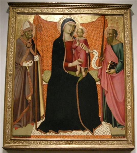 Madonna Col Bambino Tra I Santi Nicola E Paolo, c.1370 - Лука Ди Томме