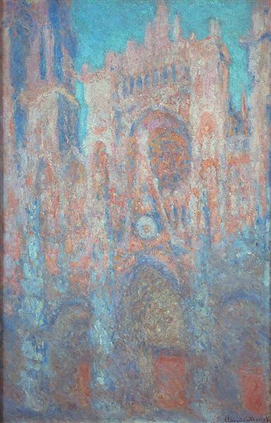 Rouen Cathedral, red, Sunlight, 1892 - Клод Моне