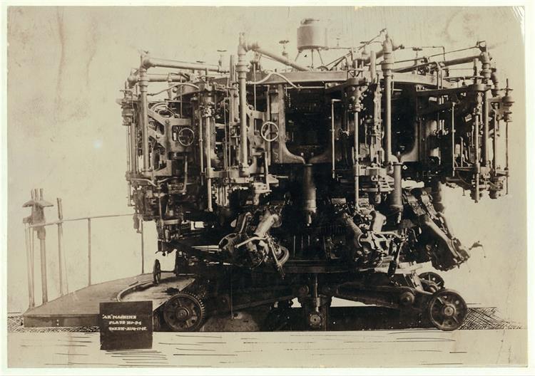 Ten Arm Owens Automatic Bottle Machine, 1913 - Lewis Wickes Hine