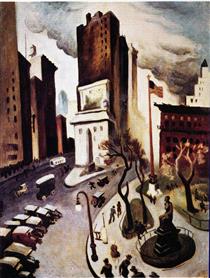 Madison Square Park in New York, City in the Early 1920's - Thomas Hart Benton