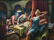 Poker Night (from a Streetcar Named Desire) - Thomas Hart Benton