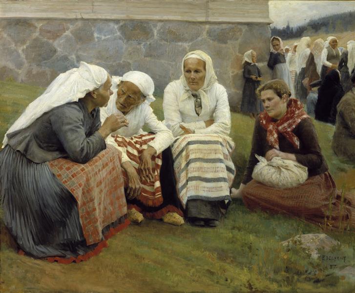 Women of Ruokolahti on the Church Hill, 1887 - Albert Edelfelt