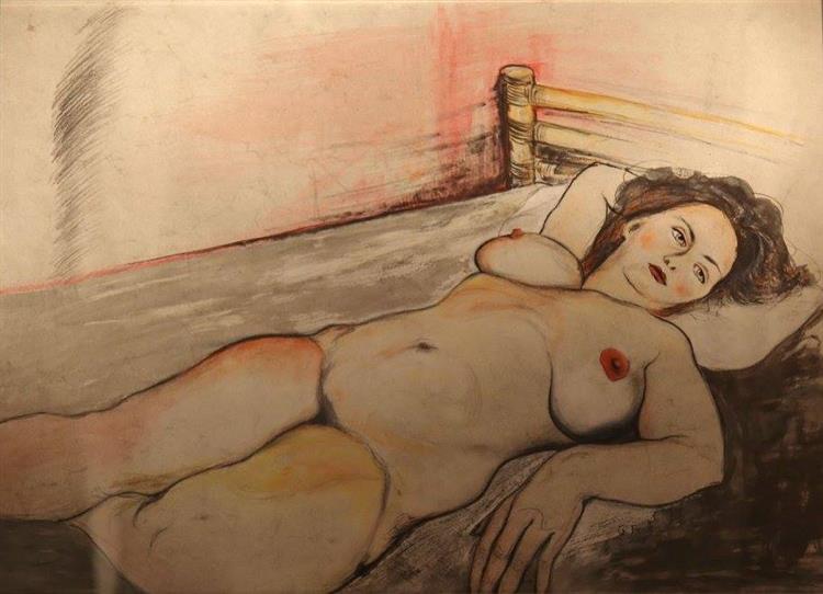 Gabriele on the bamboo bed 3, 2007 - Gazmend Freitag