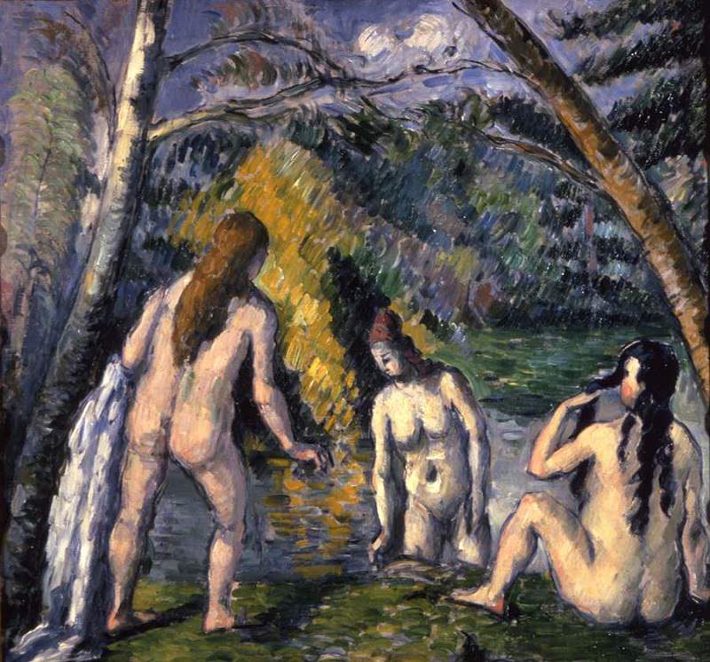 THE LARGE BATHERS WOMEN BATHING IMPRESSIONISM PAINTING BY PAUL CEZANNE REPRO 