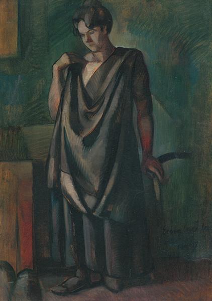 Woman with chair, c.1910 - János Kmetty