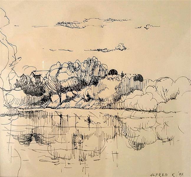 In the boat with the ink and metal pen, 1997 - Alfred Krupa