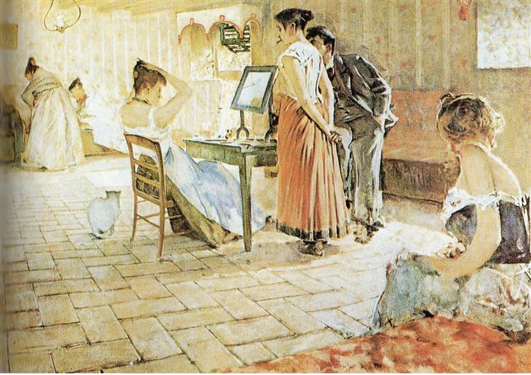 The morning toilet, 1898 - Телемако Синьорини