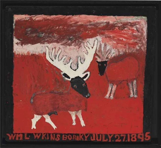Two Deer in a Fiery Forest - William Hawkins