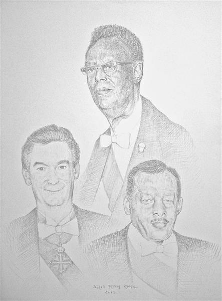 Commissioned royal group portrait: HM King Kigeli of Rwanda with the closest associates, 2013 - Альфред Фредді Крупа