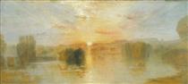 O Lago, Petworth, Pôr do sol; Exemplo de estudo - William Turner