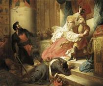 Peter the Great in Childhood Saved by Mother From Rage of Archers - Carl von Steuben