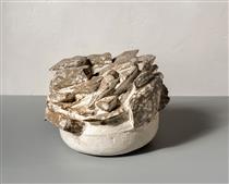 'Fragments' by Carlos Granger - abstract sculpture art in plaster & broken brick - Carlos Granger