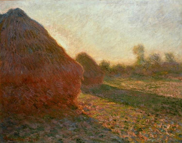 Haystacks, Last Sunrays, 1890 - Claude Monet