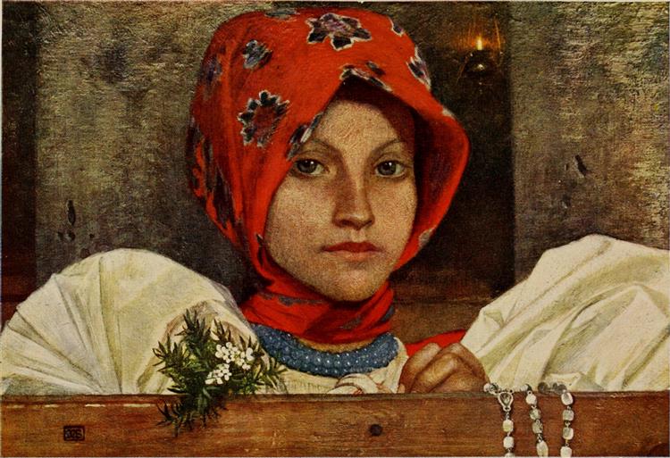 IN CHURCH AT VAZSECZ, 1909 - Marianne Stokes