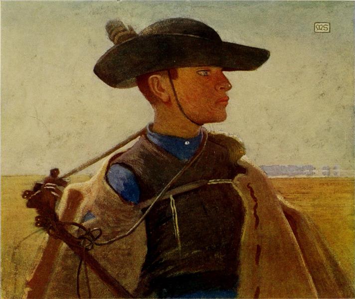 A Young Magyar Csikós on the Great Puszta of Hortobágyi, 1909 - Marianne Stokes