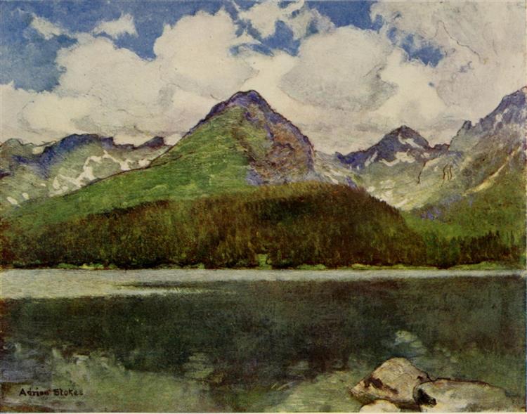 THE LAKE OF CSORBA IN JUNE, 1909 - Marianne Stokes