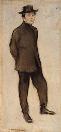 Portrait of Isidre Nonell - Ramon Casas i Carbó