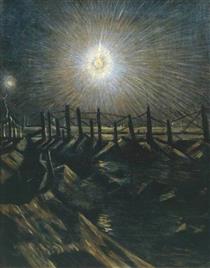 A Star Shell - Christopher Nevinson