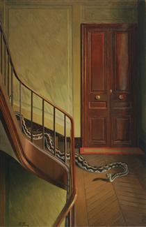 Danger on the Stairs - Pierre Roy