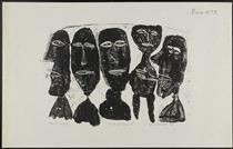 Group of Faces II - Jean Dubuffet