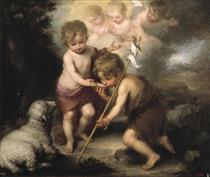 Infant Christ Offering a Drink of Water to St John - Bartolome Esteban Murillo