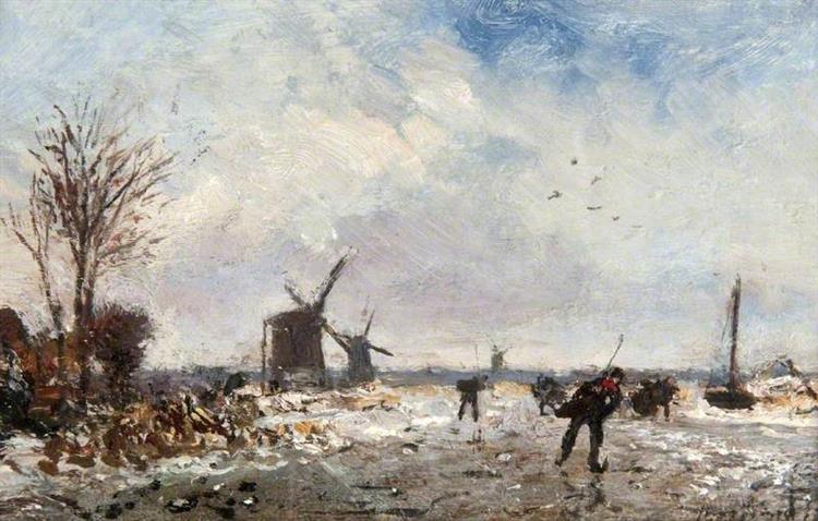 Winter Scene in Holland, 1865 - Johan Jongkind