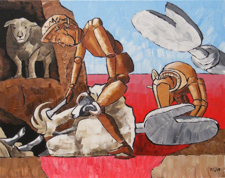 AP 1936 Minotaur and Dead Mare in Front of a Cave, A Young Girl Opposite 2019, 2019 - Anthony Padgett