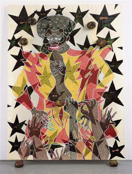 The Adoration of Captain Shit and the Legend of the Black Stars (2nd Version), 1998 - Chris Ofili