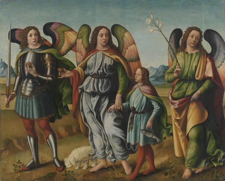 Die Drei Erzengel Mit Dem Kleinen Tobias - Francesco Botticini