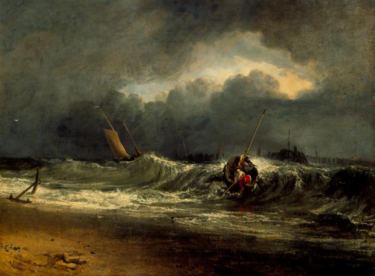 Fishermen Upon a Lee Shore in Squally Weather, 1802 - J.M.W. Turner