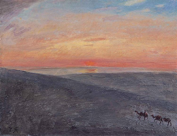 Sunrise over Mongolia, 1937 - Fujishima Takeji
