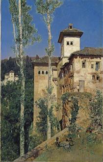 The Tower of the Ladies in the Alhambra in Granada - Martín Rico y Ortega