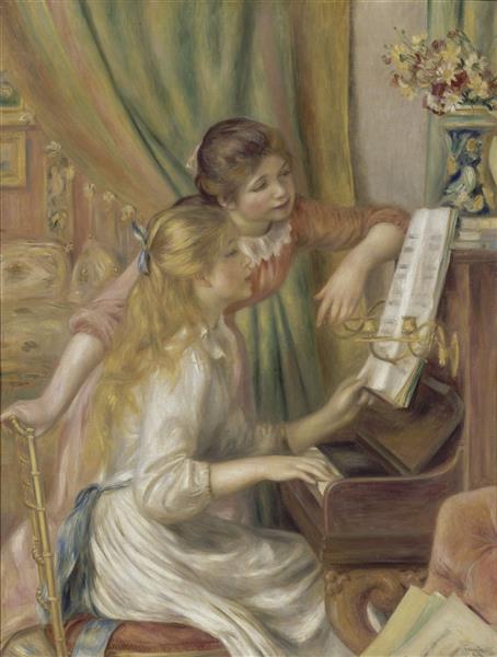 Young Girls at the Piano, 1892 - 雷諾瓦