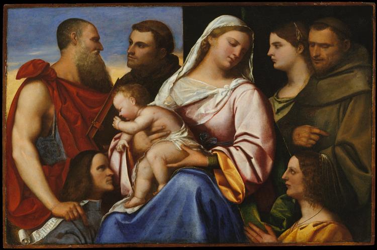Madonna and Child with Saints and Donors - Sebastiano del Piombo