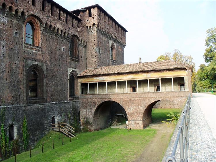 Sforza Castle - Bramante loggia bridge, c.1494 - Донато Браманте