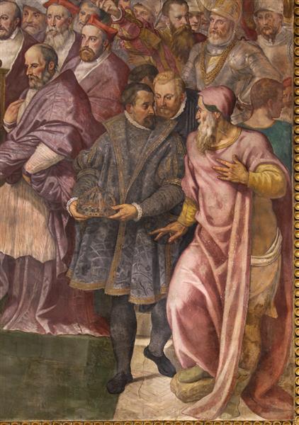 Submission of Frederick Barbarossa before Pope Alexander III during the signing of the Treaty of Venice (detail), c.1563 - Francesco de' Rossi (Francesco Salviati), "Cecchino"